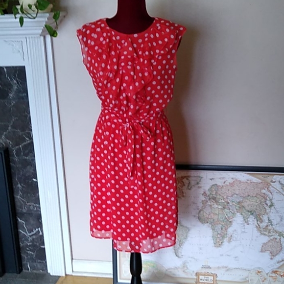 Soho Apparel Dresses & Skirts - Red polka dot ruffle dress Size 8